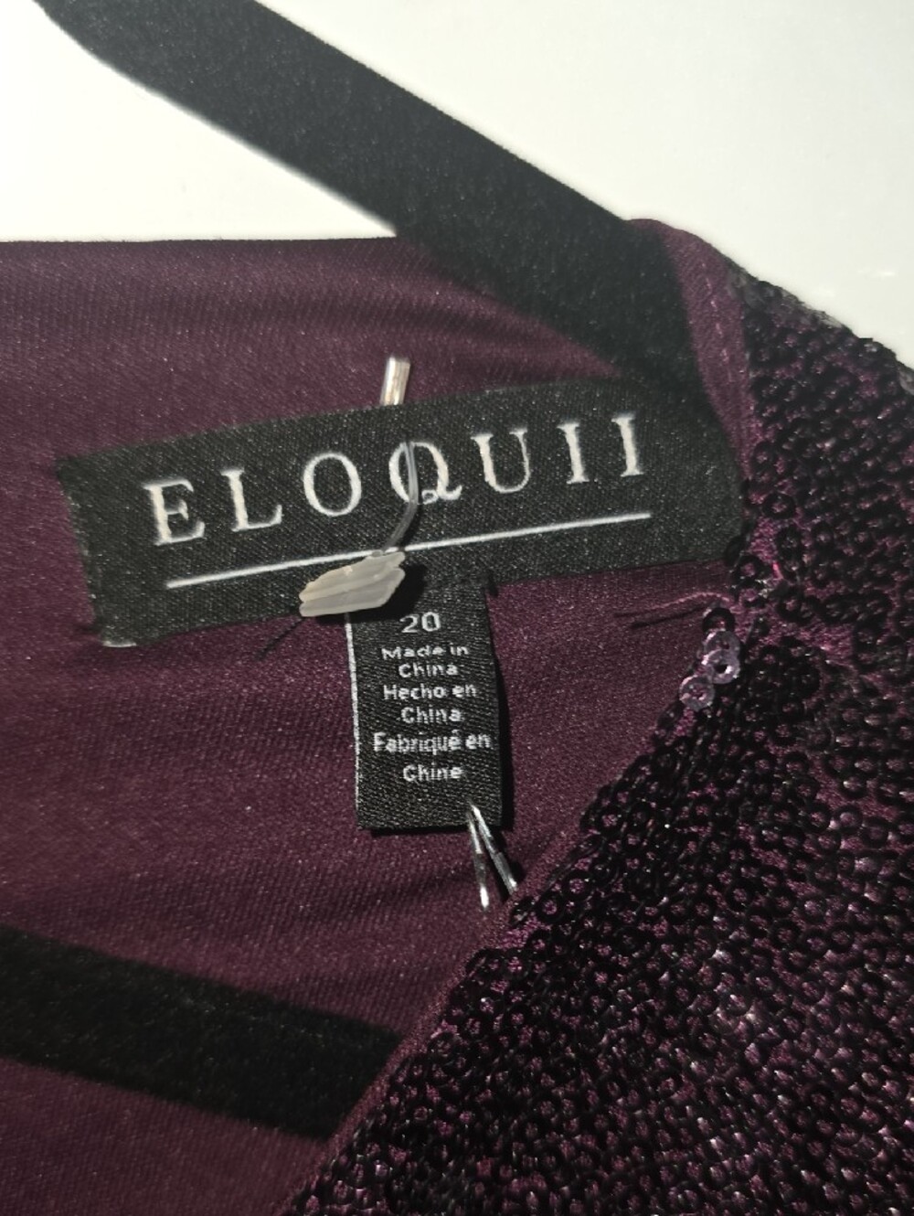 Eloquii Plum Sequin V-Neck Maxi Dress - Picture 5 of 8